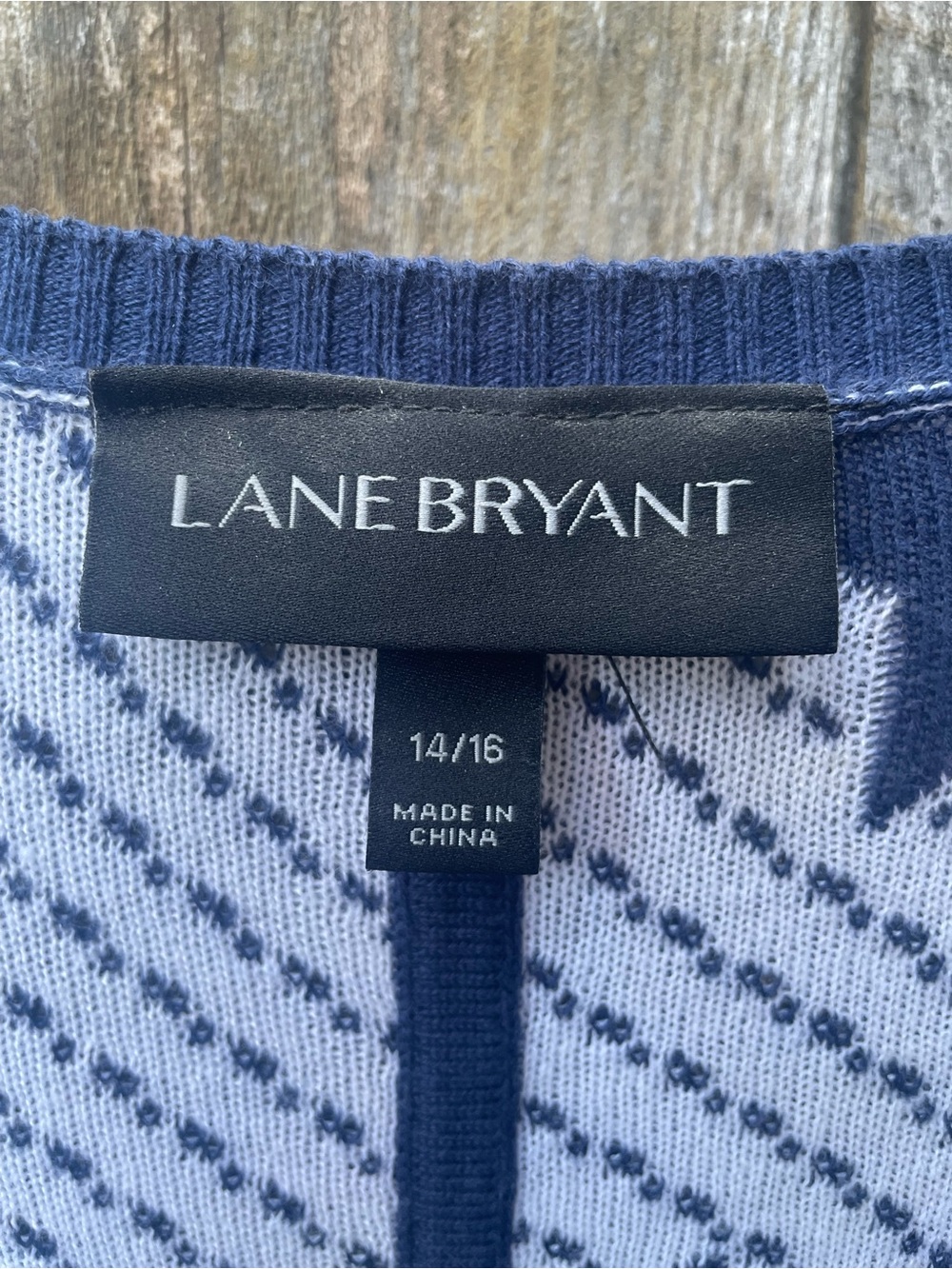 Lane Bryant Navy Blue and White Star Cardigan Sz. 14/16 - Picture 11 of 13